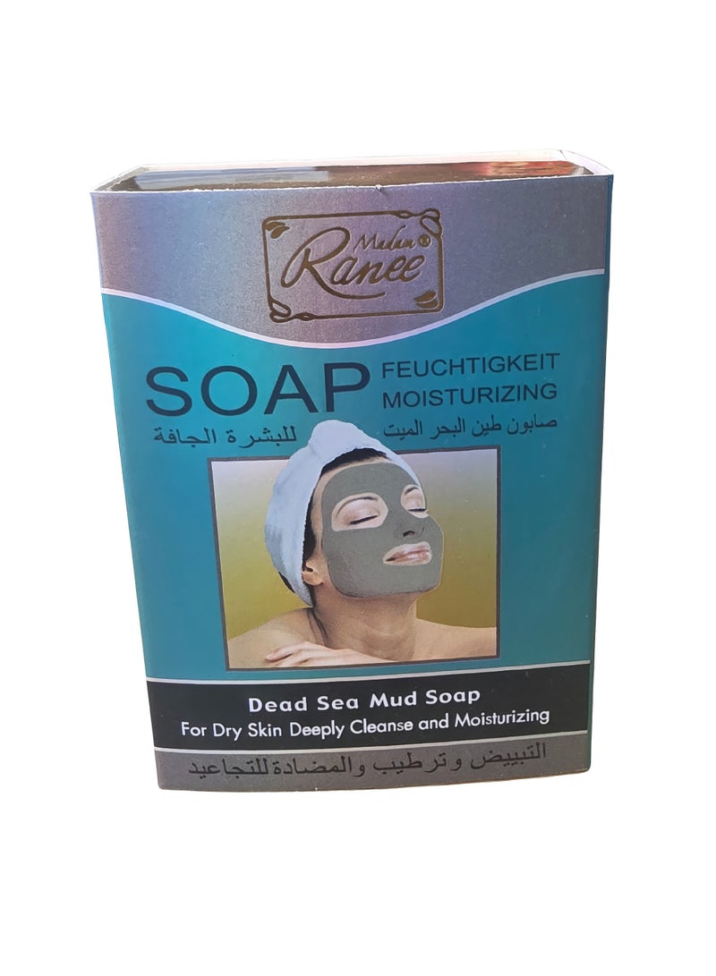 صابون طين البحر الميت للبشرة الجافة - صابون معدني منظف ومرطب بعمق لبشرة ناعمة